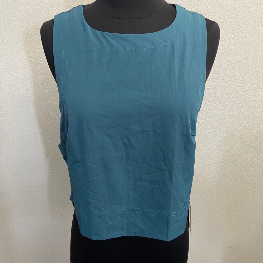 MPG Women L Teal Ritzy Tank Top New Perforated Back Activewear Stretch HIking